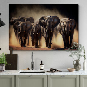 Cuadro En Lienzo Elefantes 227