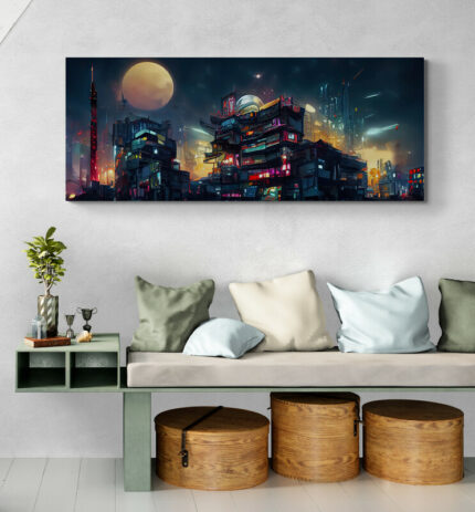 Cuadro En Lienzo Pintura Ciudad 196