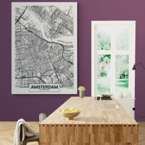 Cuadro En Lienzo Mapa Ciudad Amsterdam