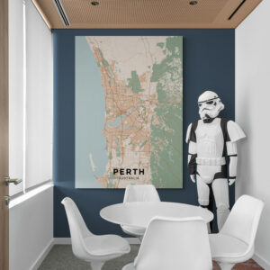Cuadro En Lienzo Mapa Ciudad Perth 001