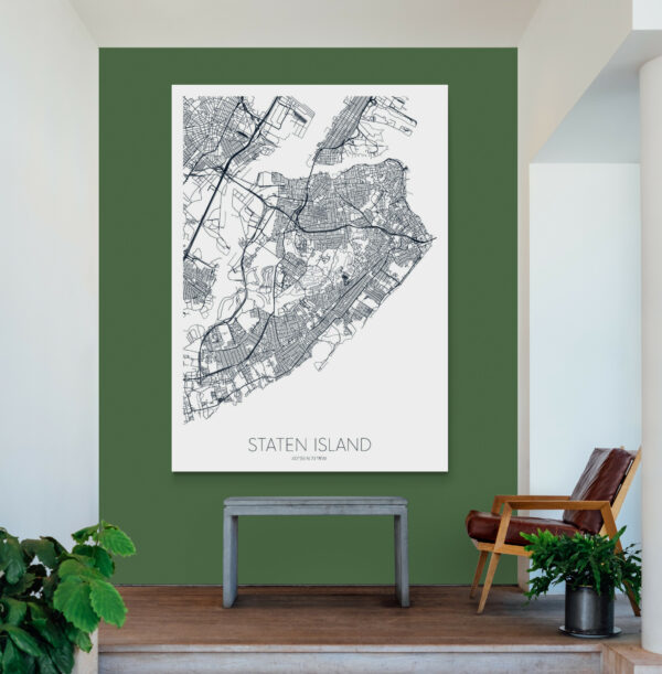 Cuadro En Lienzo Mapa Ciudad Staten Island