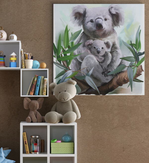 Cuadro En Lienzo Koala Infantiles Animales 012