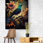 Cuadro En Lienzo Pintura Pajaros 042