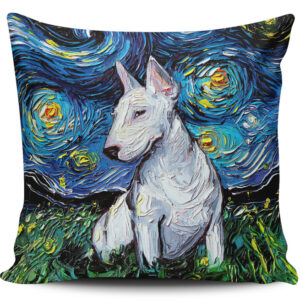 Cojines y Fundas Tayrona Store Noche Estrellada Perro Bull Terrier