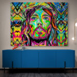 Cuadro Lienzo Jesus Cristo Colores Rostro 05