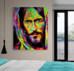 Cuadro Lienzo Jesus Cristo Colores Rostro 01
