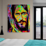 Cuadro Lienzo Jesus Cristo Colores Rostro 01