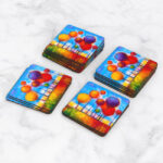Porta Vasos Set x 6 Pintura Arboles 52