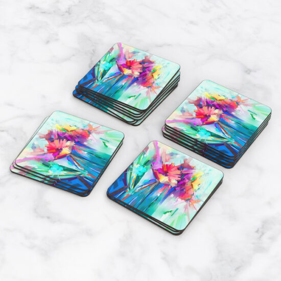 Porta Vasos Set x 6 Pintura Flores 78