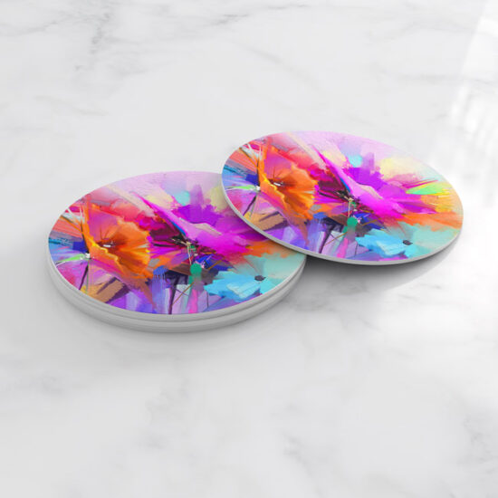 Porta Vasos Set x 6 Pintura Flores 94